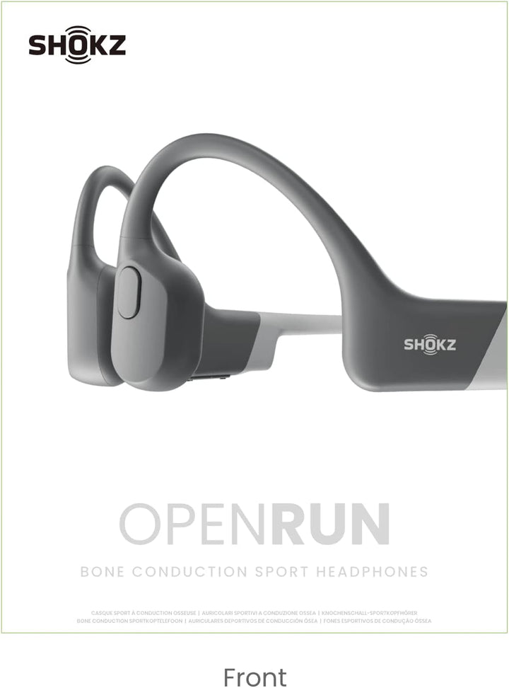 Shokz | OpenRun Bone Conduction Bluetooth Headphones - Grey |  S803-ST-GY-CA-153