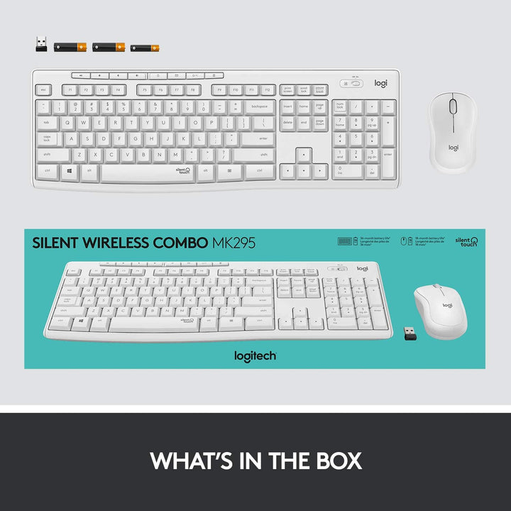 Logitech | MK295 Silent Wireless Optical Keyboard & Mouse Combo - Off-White | 920-009783