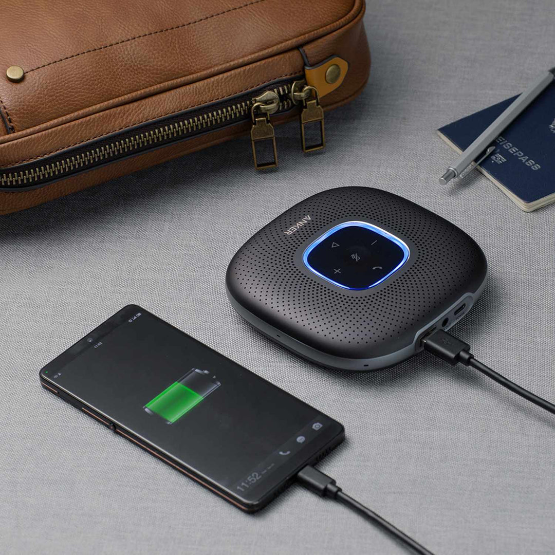 Anker | PowerConf Speakerphone/Zoom Certified Conference Speaker - Black | A3301012