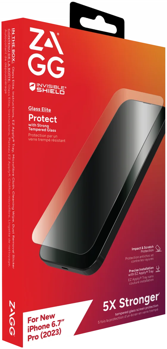 ZAGG | InvisibleShield Glass Elite for iPhone 15 Pro Max - Clear | IS-200111787