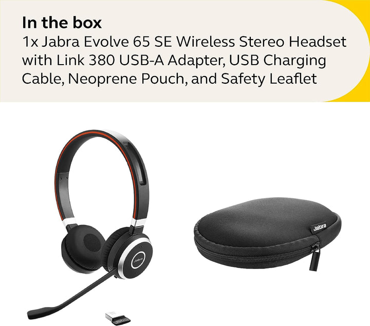 Jabra | Evolve 65 SE Link380A MS Stereo Headset USB-A - Black | 6599-833-309