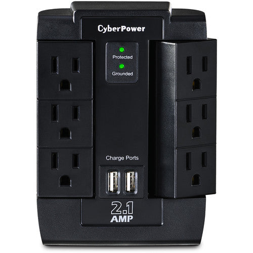 Cyberpower | Pro Series 125V, 6-Outlet Surge Protector - Black | CSP600WSU