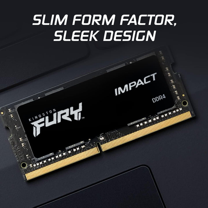 Kingston | FURY Impact 32GB (2x16GB) 3200MHz DDR4 CL20 Laptop Memory Kit of 2 - Black | KF432S20IBK2/32