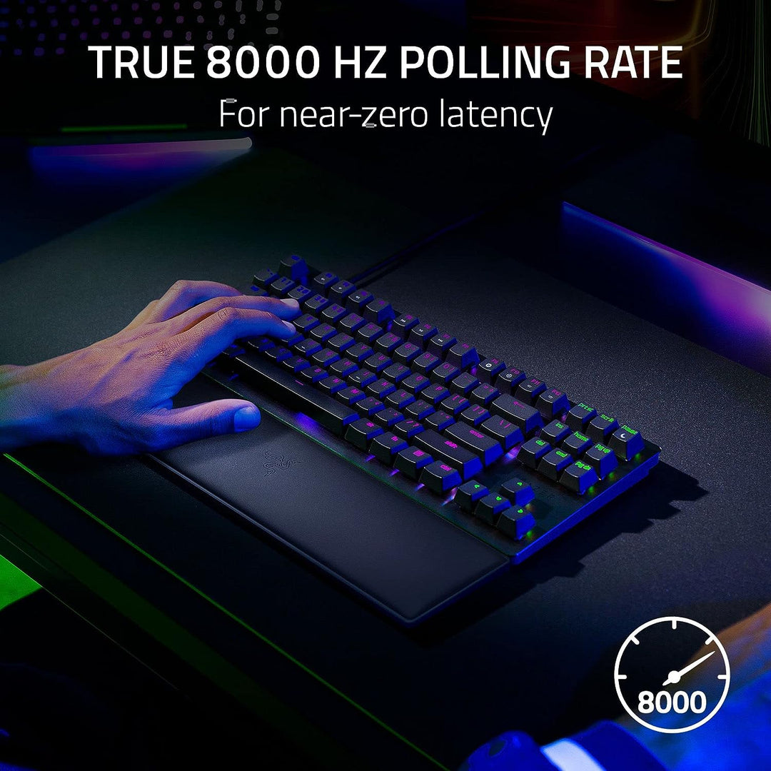 Razer | Huntsman V2 TKL Backlit Mechanical Clicky Purple Optical Ergonomic Gaming Keyboard - Black | RZ03-03940400-R3U1