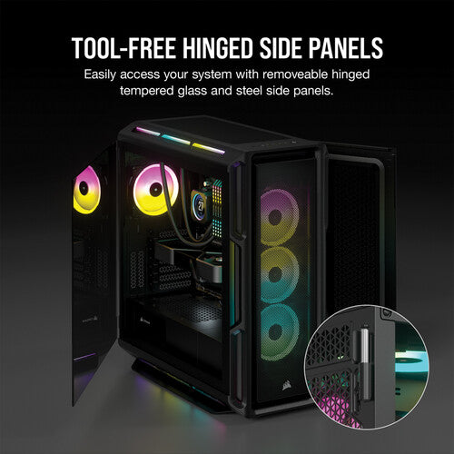 Corsair | iCUE 5000T RGB Tempered Glass Mid-Tower ATX PC Case - Black | CC-9011230-WW