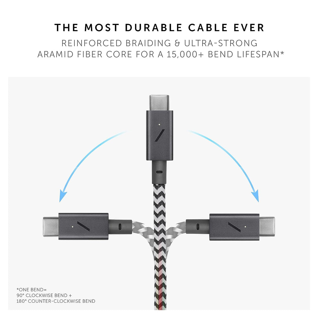 Native Union | Belt Cable Pro USB-C to USB-C 8ft 240w - Zebra | BELT-PRO2-ZEB-NP