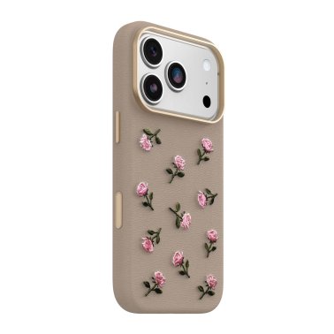 Otterbox | Symmetry Cactus Leather iPhone 18 Pro/17 Pro Embroidery MagSafe Case - Cottage Rose | 77-001181