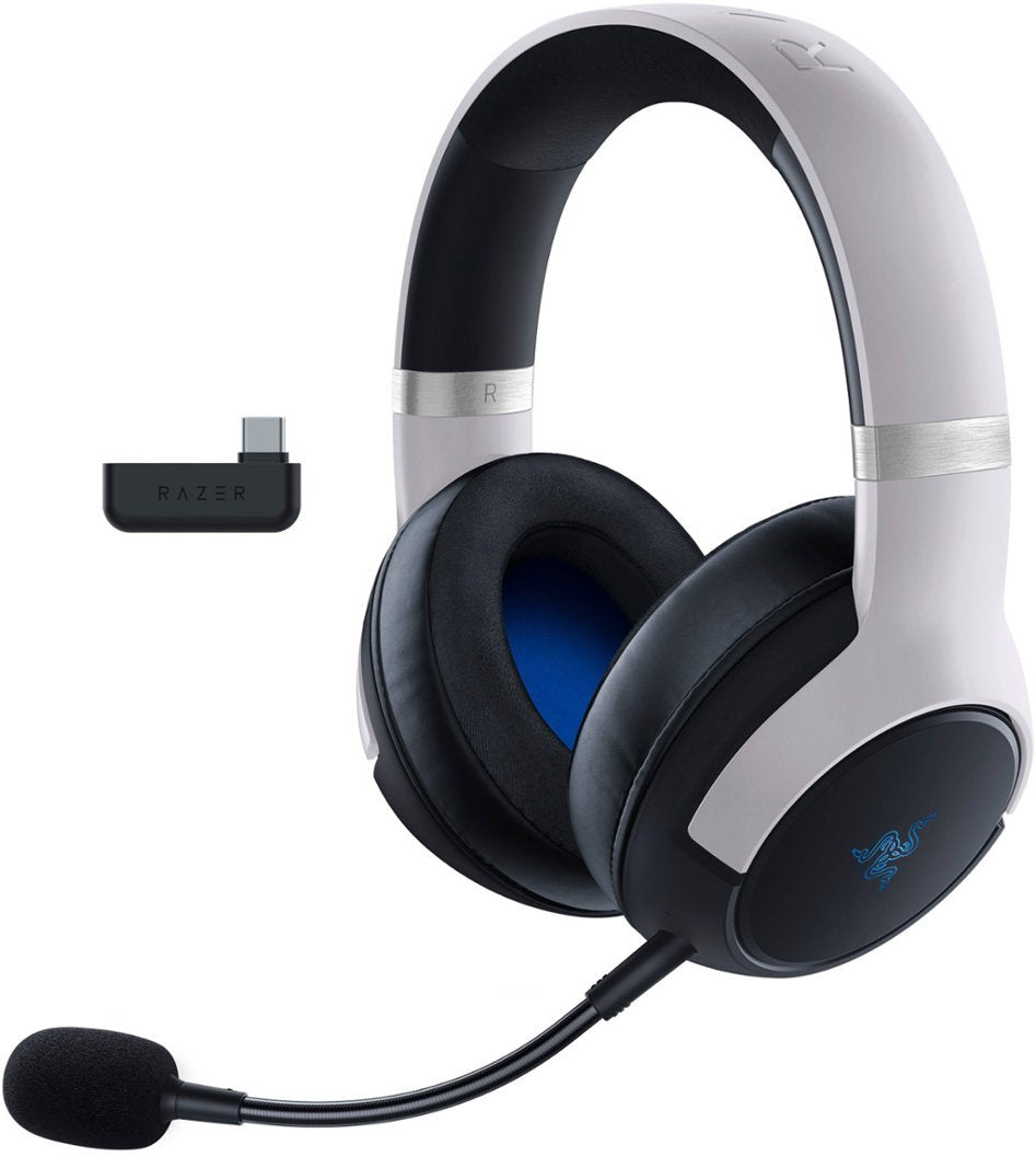 Razer | Razer Kaira Pro Dual Wireless Gaming Headset for PS5, PS4, PC, and Switch - White | RZ04-04030100-R3U1