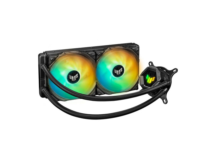 Asus | Fan TUF Gaming LC 240 ARGB AIO Liquid CPU Cooler (Aura Sync, Dual TUF 120mm ARGB Fans w/ Groove Design) | TUF GAMING LC 240 ARGB