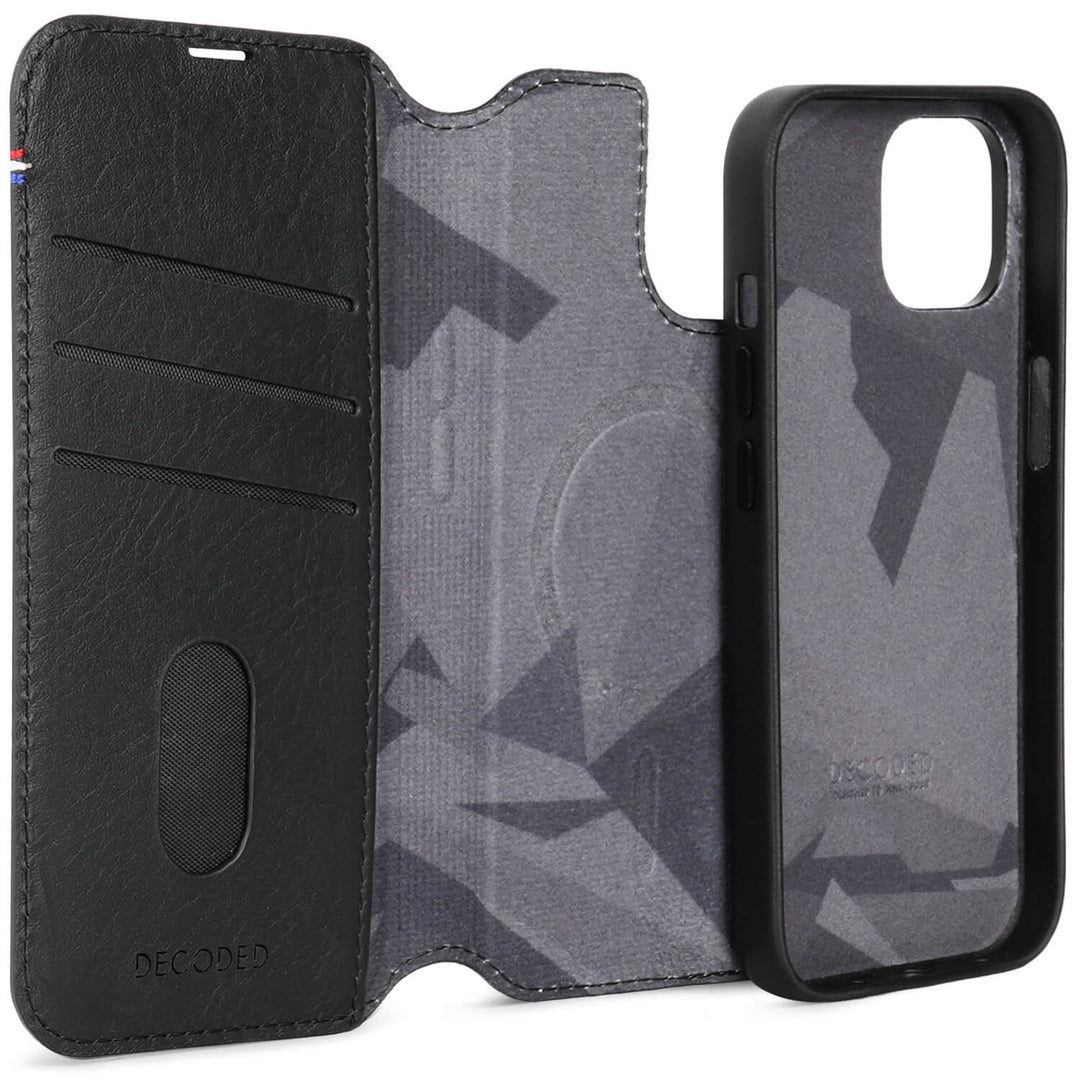 Decoded | Leather Detachable Wallet for iPhone 15 Pro - Black | DC-D24IPO15PDW5BK