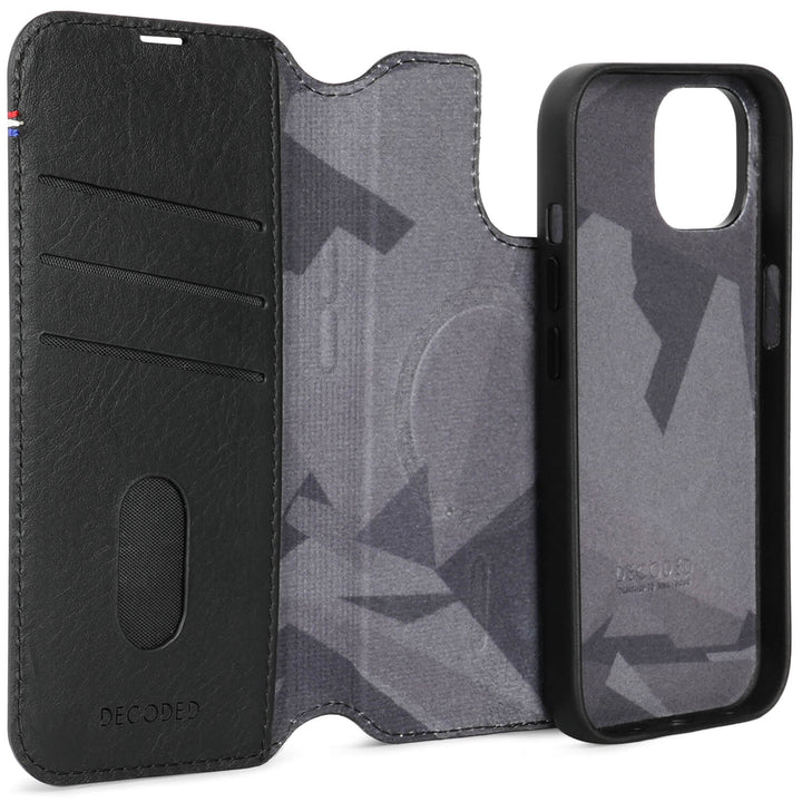 Decoded | Leather Detachable Wallet for iPhone 15 Pro - Black | DC-D24IPO15PDW5BK