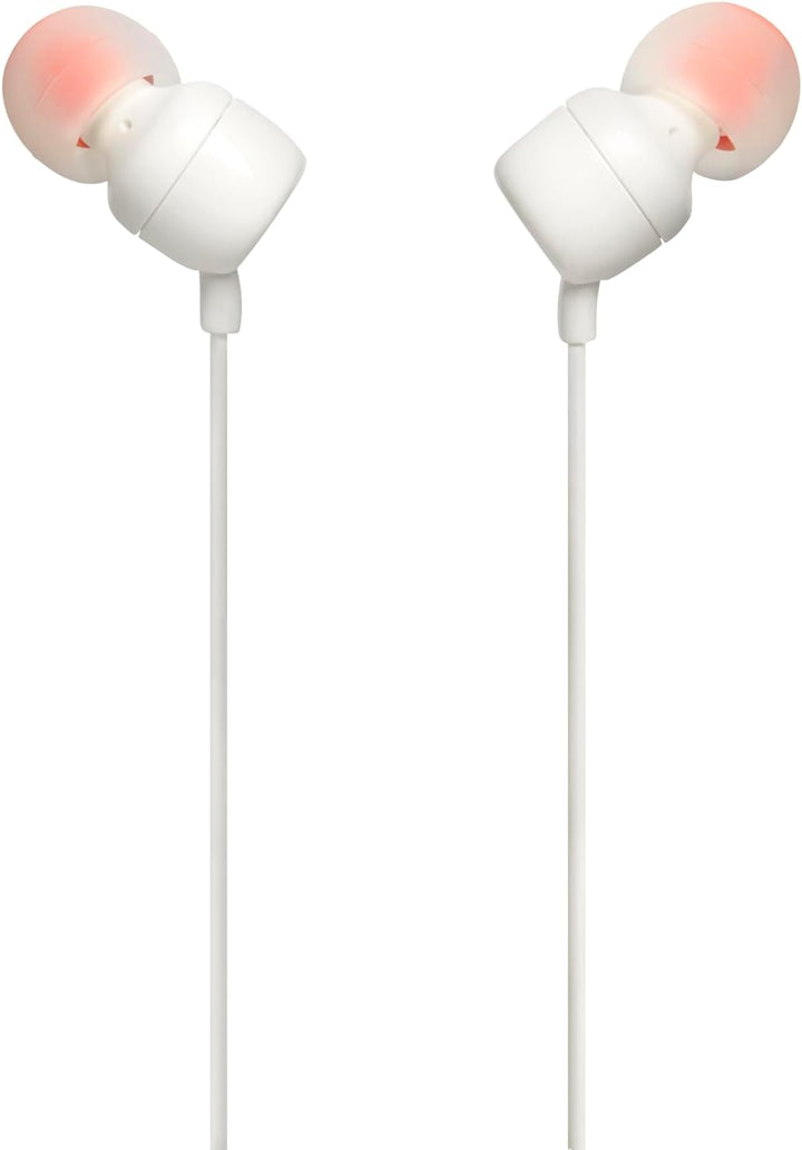 JBL | T Series T110 In Ear Wired Headphones - White | JBLT110WHTAME