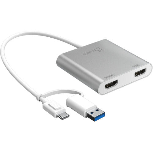 j5create | USB-C to Dual HDMI Multi-Monitor Adapter - White | JCA365