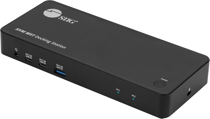 SIIG | AC Dual Host 4K USB-C KVM MST Docking Station w PD Brown Box | CE-DK0111-S1