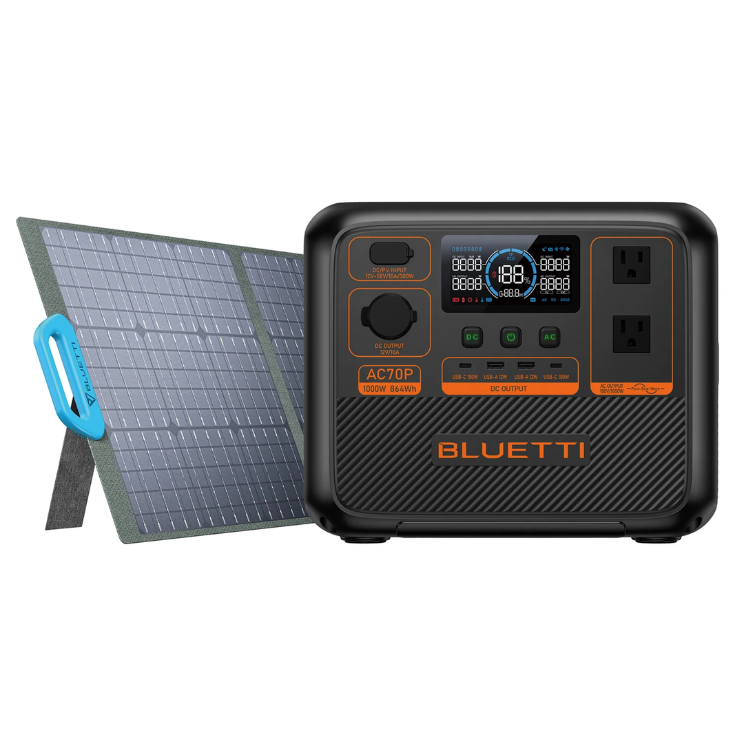 Bluetti | AC70P Portable Power Station 1000W 864Wh - Black | AC70P
