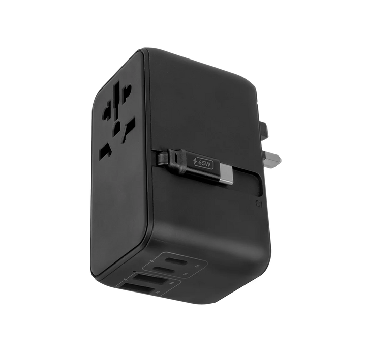 LOGiiX | World Traveler XL 65W with built-in cable - Black | LGX-14044
