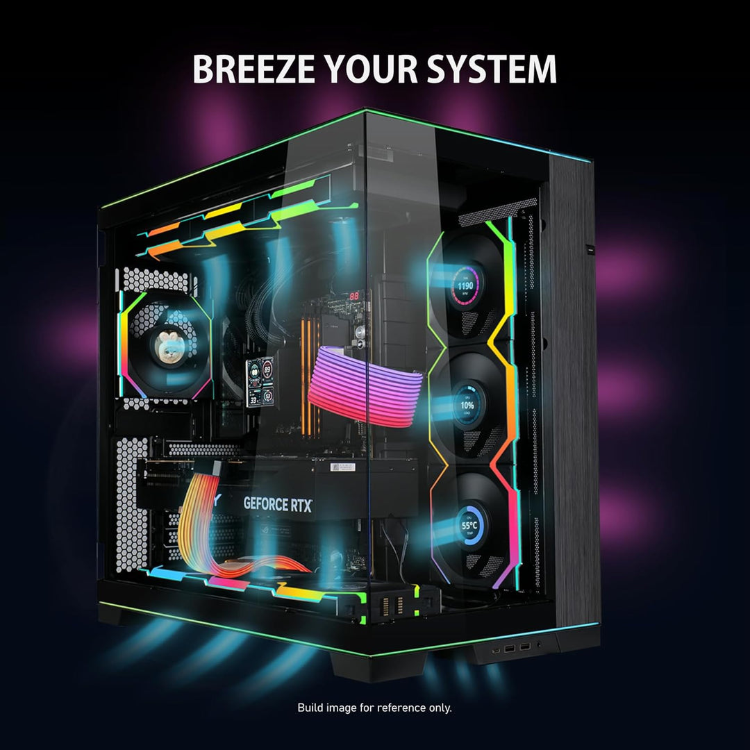 Lian Li | UNI FAN SL Wireless ARGB Reverse Blade Case Fan 120mm 3 Pack - Black | 12RSL1W3B