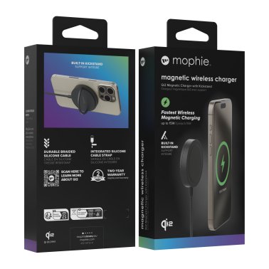 Mophie | Qi2 Charging Pad w/Kickstand - Black 15W 1M / 3.3FT | 15-13727