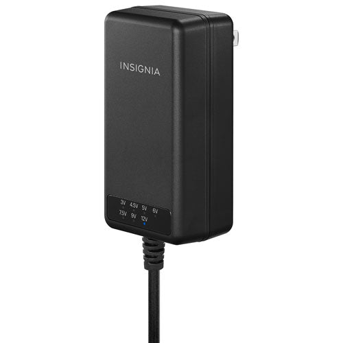 Insignia | Universal AC Adaptor with 7 Tips & USB-A 22.5W - Black | NS-UNI22WAC-C