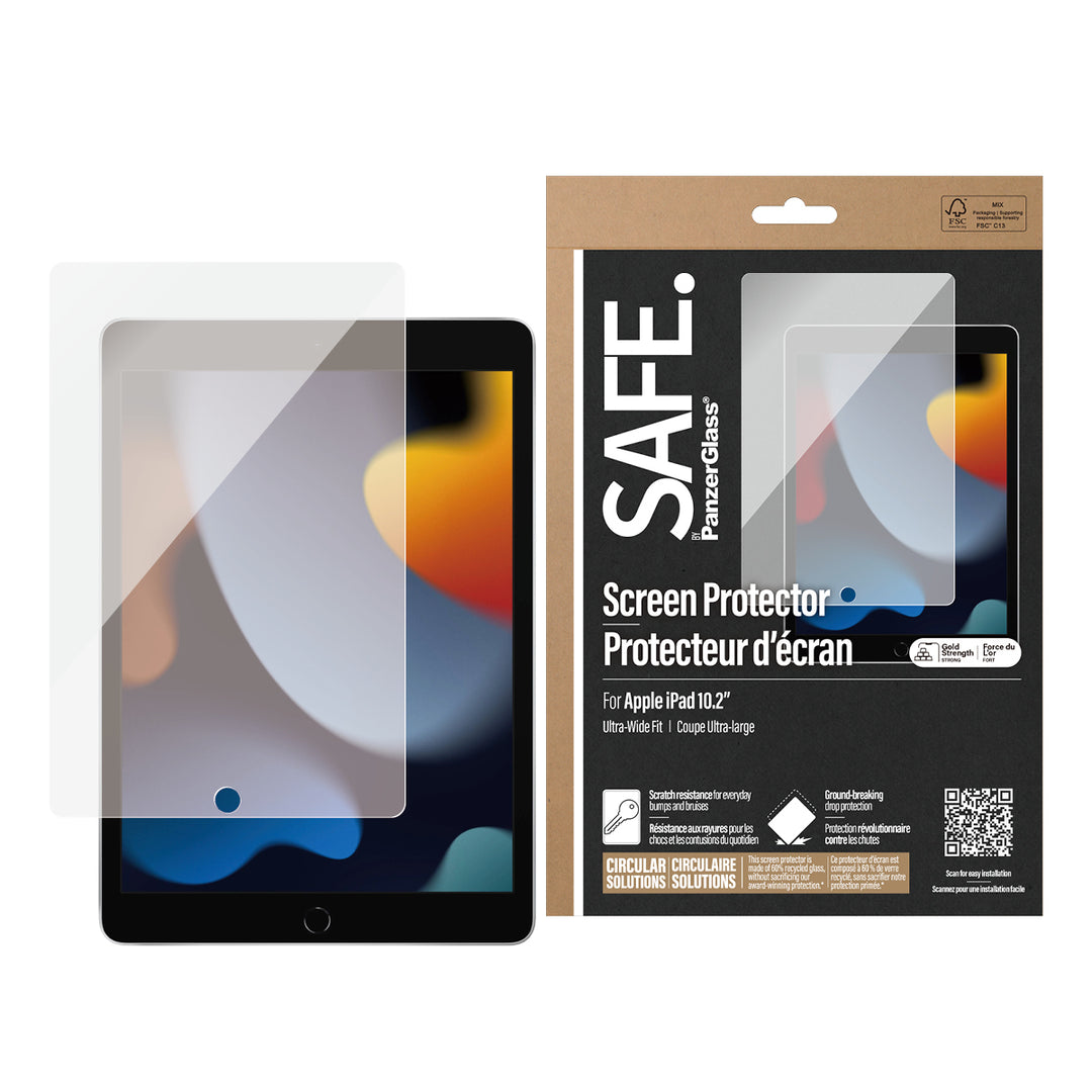 PanzerGlass | SAFE Screen Protector UWF  iPad 10.2 (2019/2020) (7th/8th/9th Gen) - Clear | SAFE95853CA