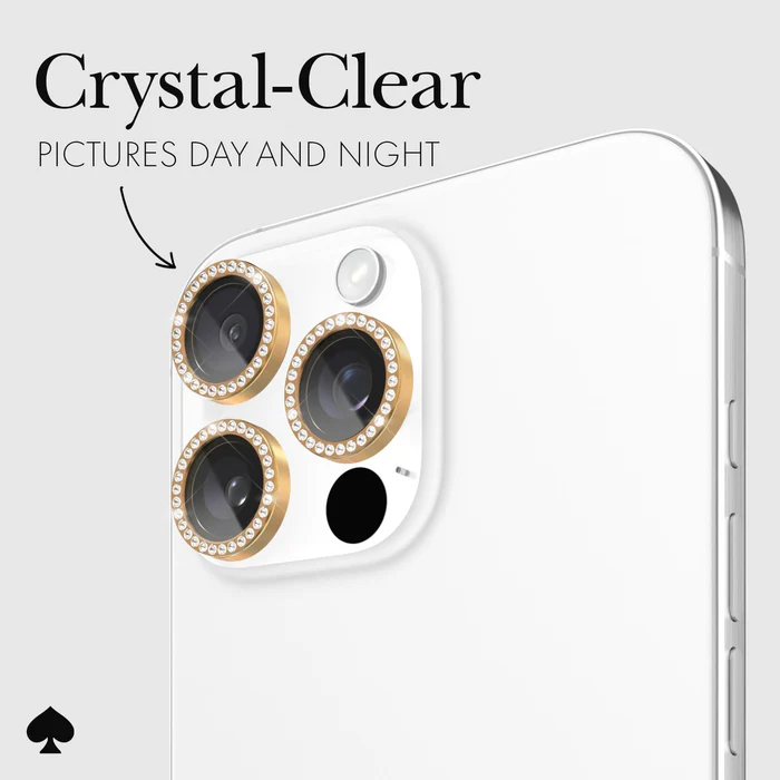 Kate Spade | Aluminum Ring Lens Protector iPhone 16 Pro / Pro Max Set In Stone Gold | 118-2821