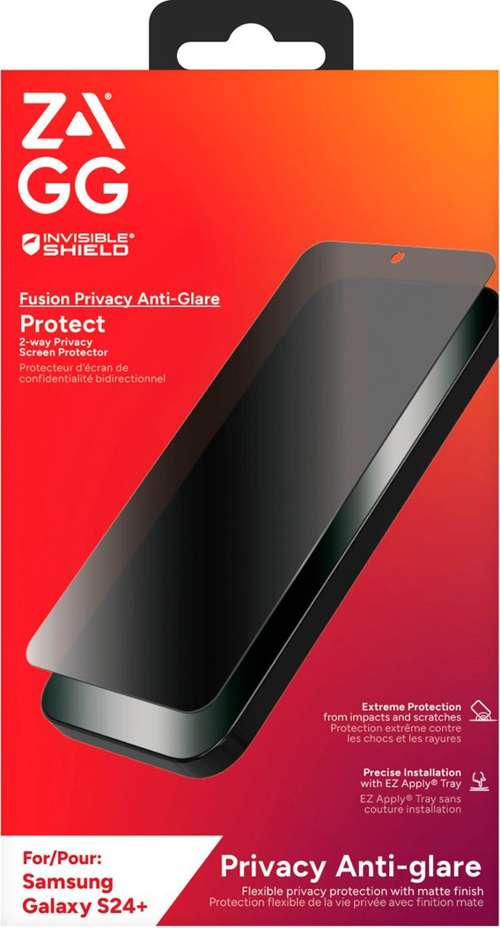 ZAGG | InvisibleShield Fusion Privacy Screen Protector for Samsung Galaxy S24+ - Black | IS-200313493