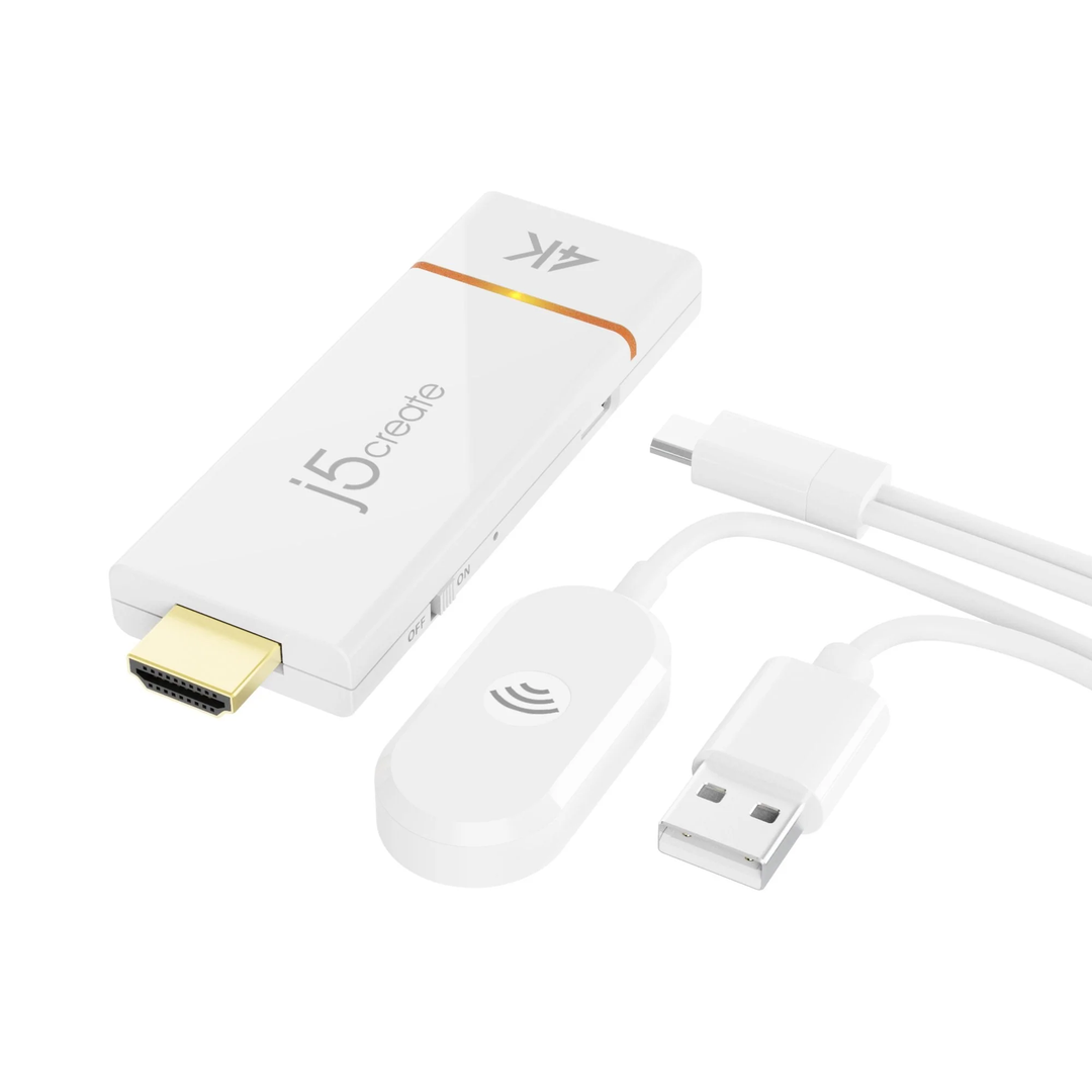 J5 Create | ScreenCast 4K Wireless Display Adapter - White | JVAW76