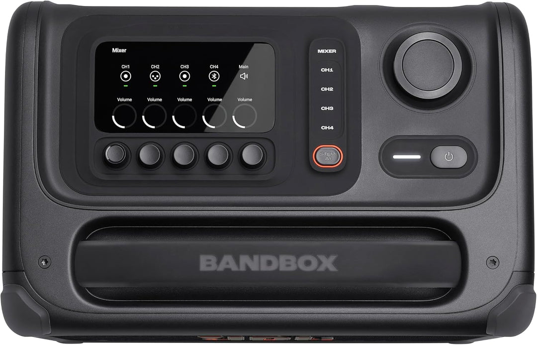 JBL | Bandbox Trio Portable AI Practice Amp & Speaker, Stem AI Separation, Guitar & Mic Effects - Black | JBLBANDBOXTRIOAM