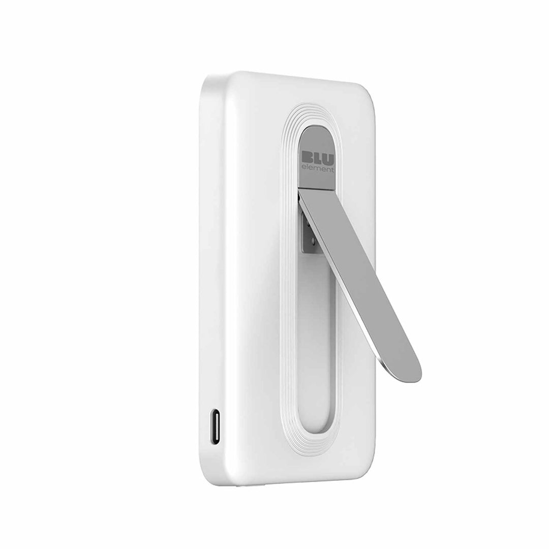Blu Element | Qi2 Wireless Power Bank with Kickstand 5K - White | BEPBQi25KWH