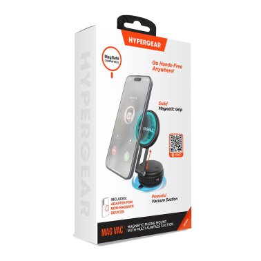 HyperGear | Mag Vac Magnetic Phone Mount with Vacuum Suction Cup Base - Black | 16348