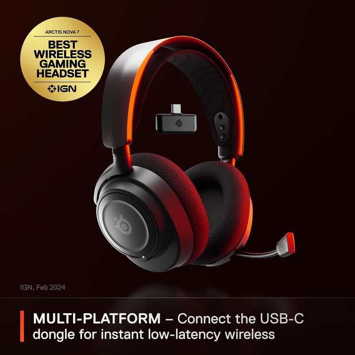 SteelSeries | Arctis Nova 7 Wireless Gaming Headset for PC, PS5, and PS4 - Black | 61553