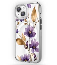 Caseco | Clear Design Case for iPhone 15/ 14 / 13 - Purple Wildflower | ED24B1-00FX