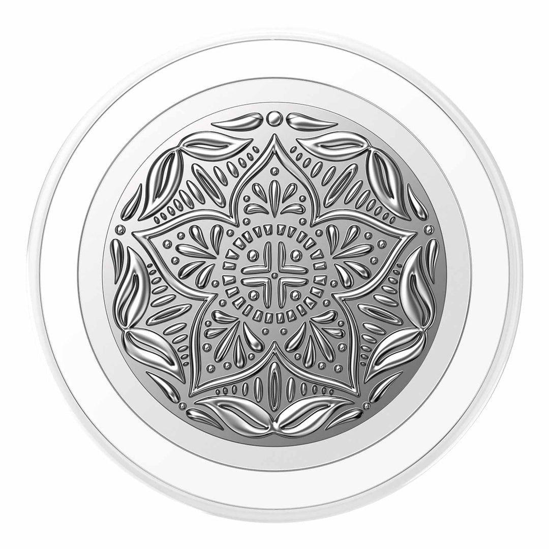 //// Popsockets | PopGrip for MagSafe Round with Adapter Ring Enamel Silver Mandala | 123-0554