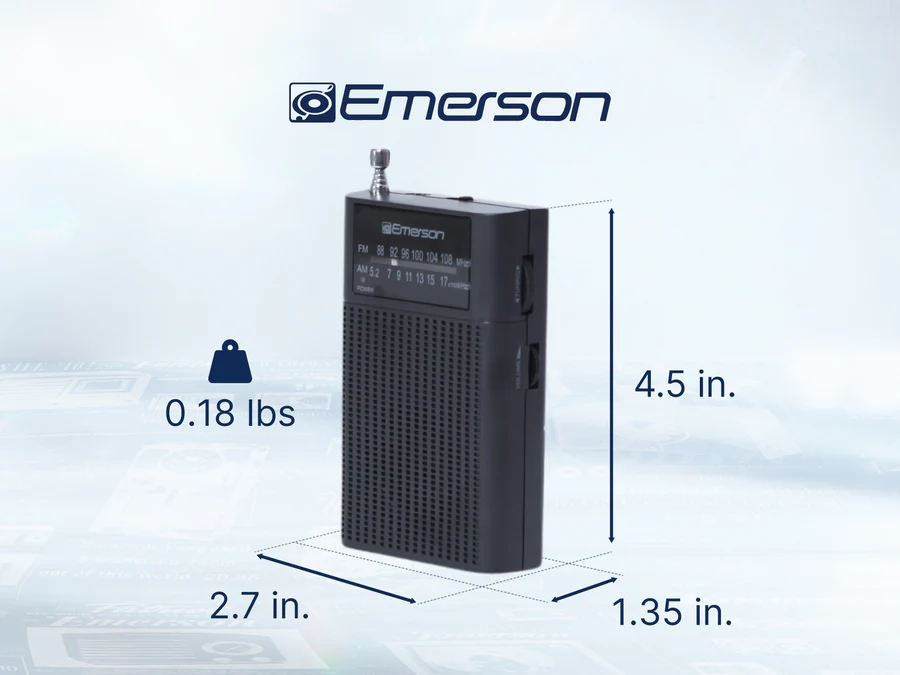 Emerson | Portable AM/FM Radio with Built-in Speaker | ER-7000