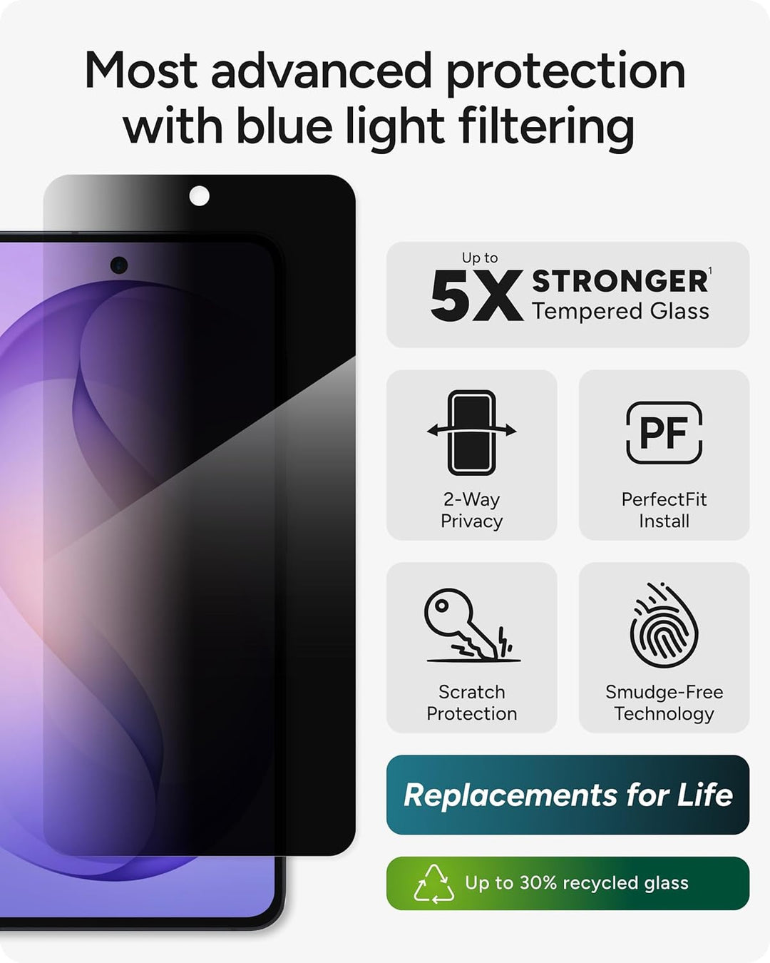 ZAGG | InvisibleShield Glass Elite Privacy Screen Protector Samsung Galaxy S26 | 200121423