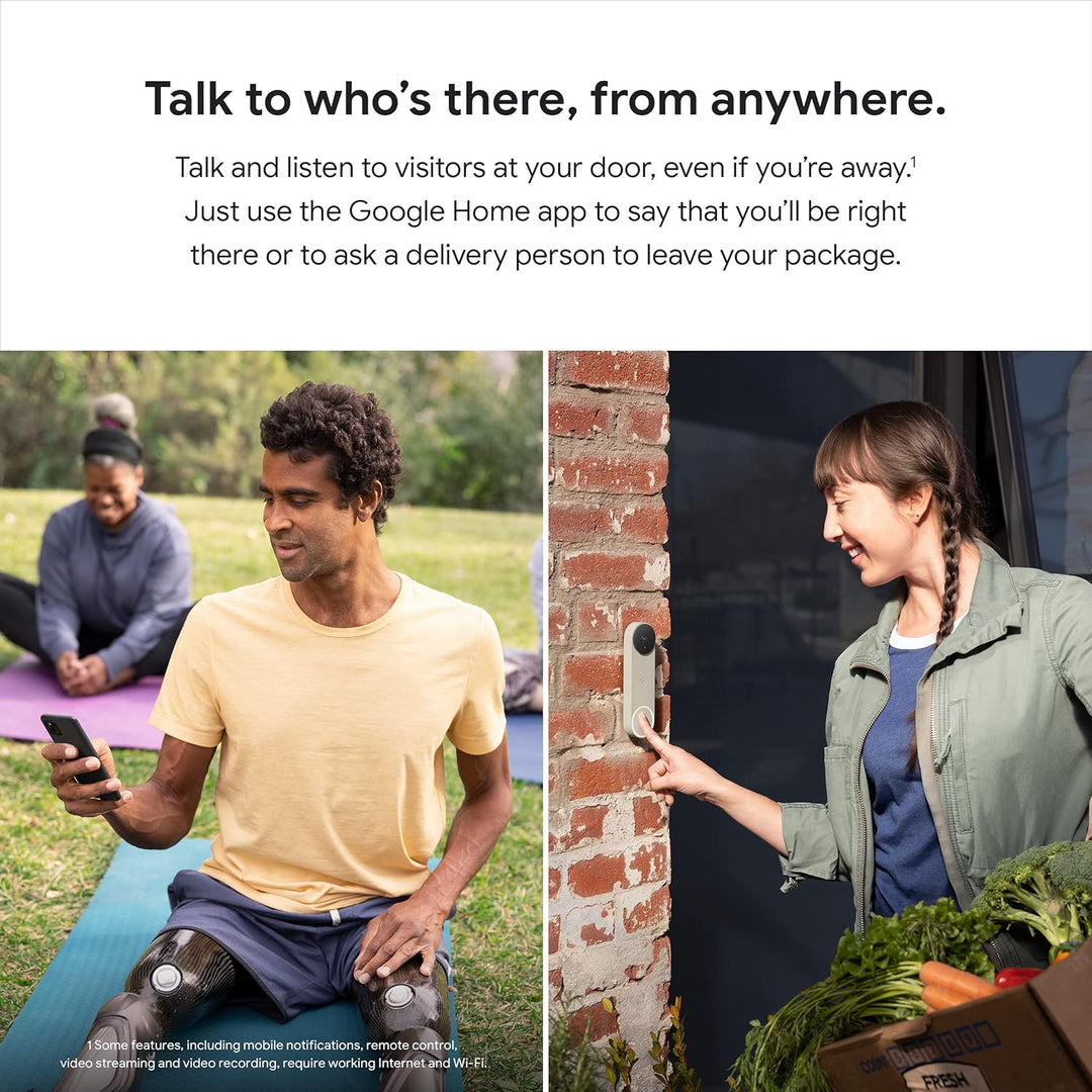 Google | Nest Doorbell Battery Wire-Free Video Doorbell - White | GA01318-CA