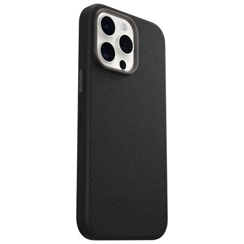 Otterbox | Symmetry Cactus Leather w/MagSafe case iPhone 15 Pro - Black (Noir Ash) | 15-12618