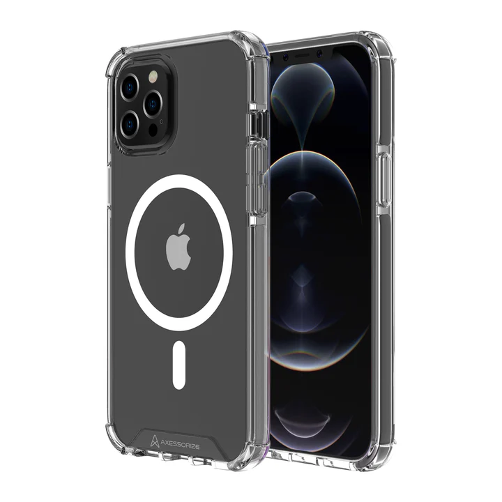 Axessorize | PROShield Drop-tested MagSafe Compatible Clear Case for Apple iPhone 12/12 Pro - Black | IPPSM6110