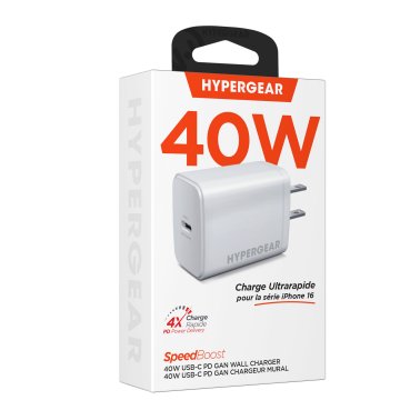 /// HyperGear | Wall Charger USB-C GaN 40W - White | 16237