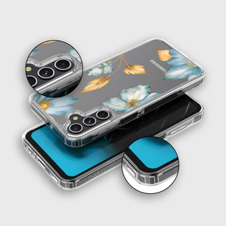 Caseco | Design Clear Case with MagSafe Samsung A16 - Blue Wildflower | ED24D4-00BW