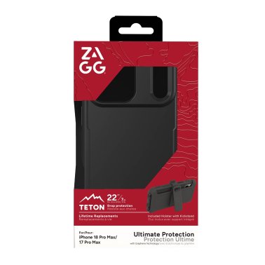 ZAGG | Graphene Teton Snap iPhone 18 Pro Max/17 Pro Max Kickstand w/Holster Case - Black/Orange | 702322354