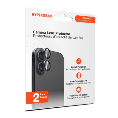 HyperGear | Tempered Glass iPhone 17 Camera Rings Lens Protection - 2 Pack | 00016419