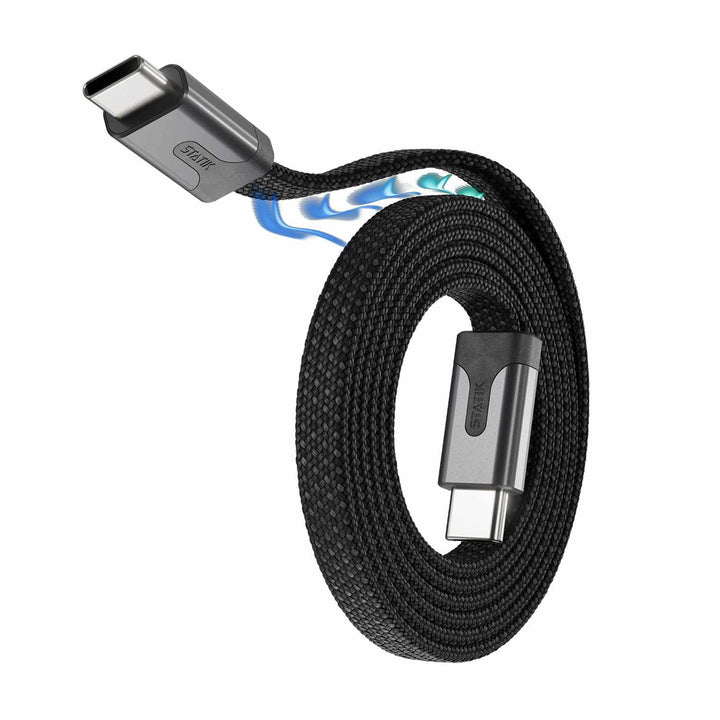 Statik | MagStack Slim Pro Charge/Sync Cable USB-C to USB-C 6.6ft 100W - Black | PUP04956FTCCBLKCA