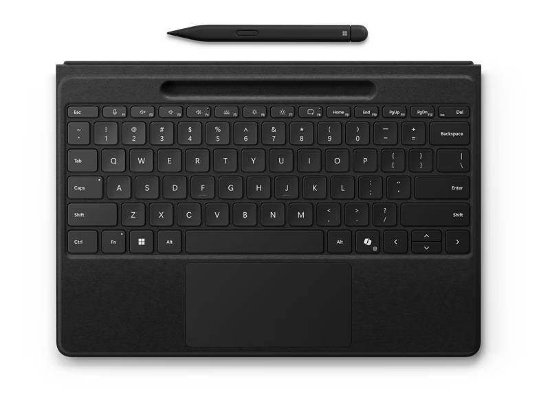 Microsoft | Surface Pro Signature Keyboard with Pen Storage English Commercial Black - Bold Keys | 8XB-00162