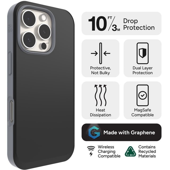 ZAGG | SoHo Graphene Snap Case iPhone 16 Pro - Black | 15-13433
