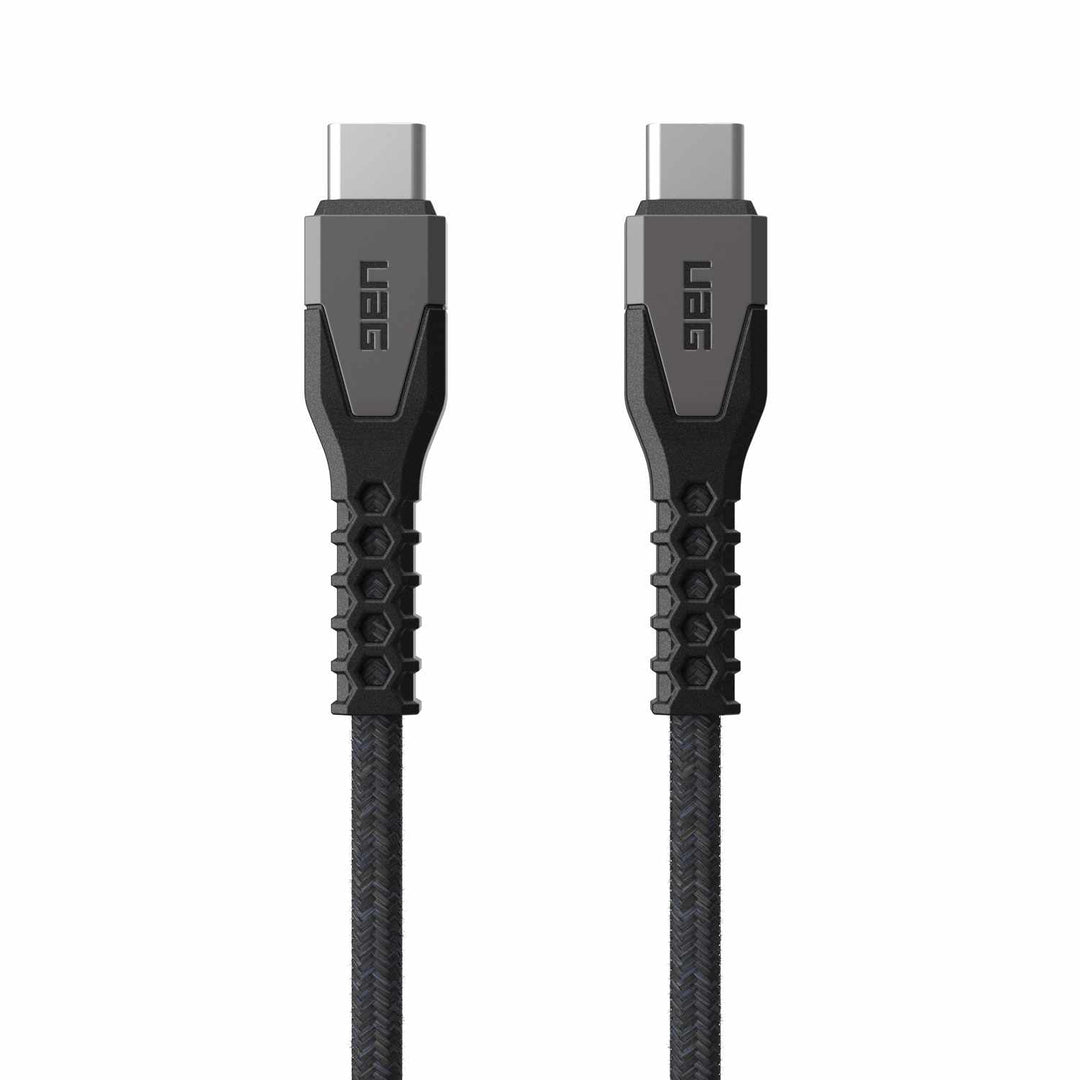 UAG | USB-C to USB-C - Charge/Sync 30W Rugged Kevlar Core Cable - 5ft - Black/Grey | 107-1766