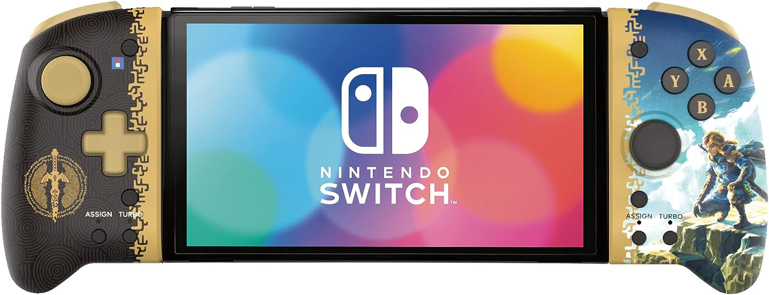 NSW-077・174・175 HORI Switch Split Pad Compact - Light Grey and Yellow