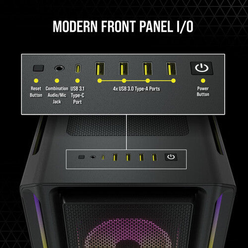 Corsair | iCUE 5000T RGB Tempered Glass Mid-Tower ATX PC Case - Black | CC-9011230-WW