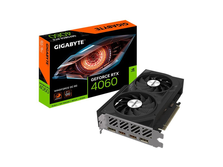 Gigabyte | Video Card GeForce RTX 4060 WINDFORCE OC 8GB GDDR6 128B 20c | GV-N4060WF2OC-8GD