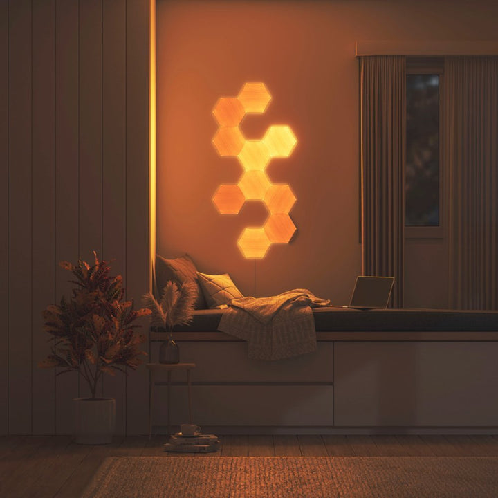 Nanoleaf | Elements - Wood Look Hexagons - Expansion Pack - 3 Panels | NL52-E-0001HB-3PK
